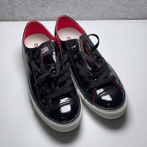 Converse black leather low sneaker